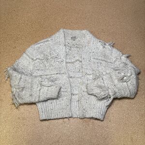 Vintage Answers By Riddles Chunky Fringe Sweater Cardigan Boho Cottagecore Sz M